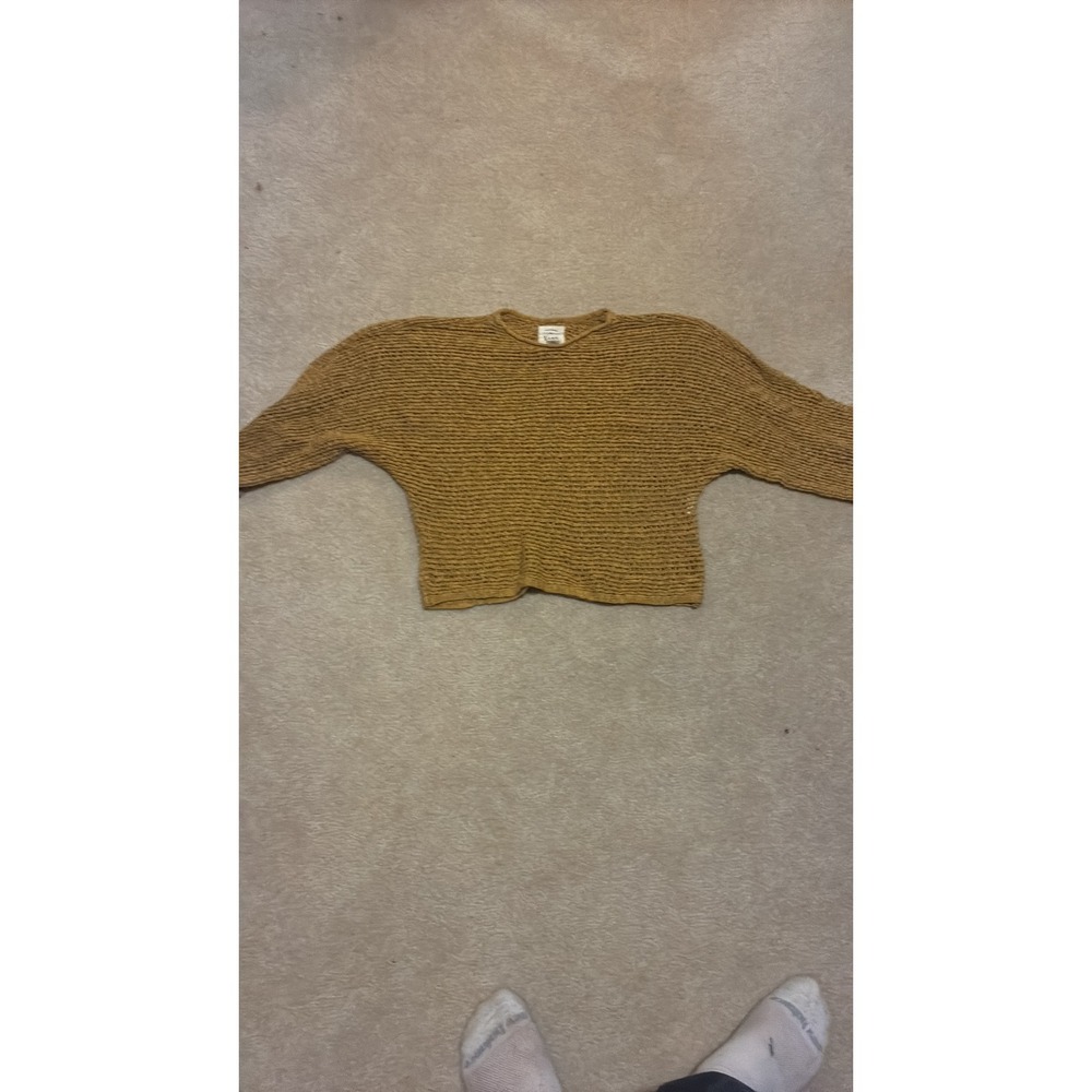 Billabong Mustard Yellow Crochet Knit Batwing Sweater